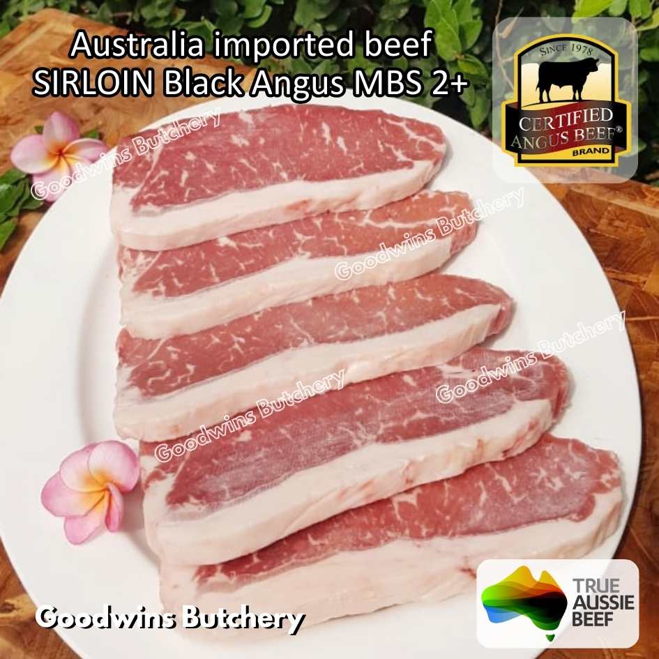 Beef SIRLOIN BLACK ANGUS marbling MB2+ steak cuts 350-900gr | Australia STEER (young cattle) Ebony / Jack's Creek | daging sapi has luar Striploin New York strip frozen - Image 10