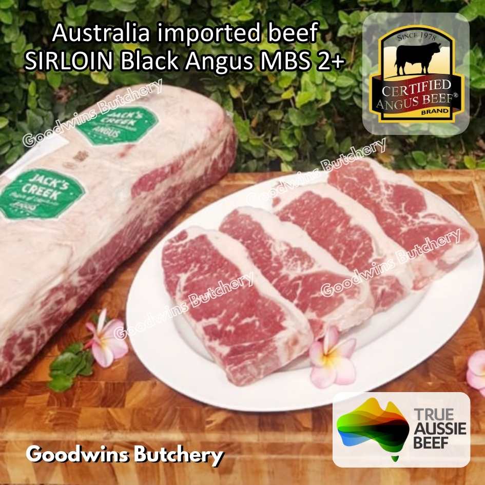Beef SIRLOIN BLACK ANGUS marbling MB2+ steak cuts 350-900gr | Australia STEER (young cattle) Ebony / Jack's Creek | daging sapi has luar Striploin New York strip frozen - Image 36