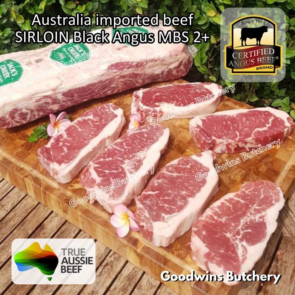 Beef SIRLOIN BLACK ANGUS marbling MB2+ steak cuts 350-900gr | Australia STEER (young cattle) Ebony / Jack's Creek | daging sapi has luar Striploin New York strip frozen - Image 35