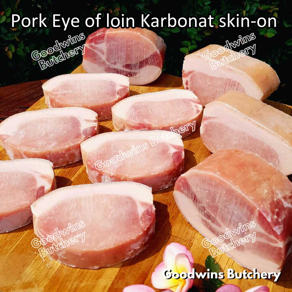 Pork EYE OF LOIN SKIN-ON local premium | WHOLE CUT UTUH 3kg | Sirloin Karbonat has luar babi berkulit beku frozen - Image 6