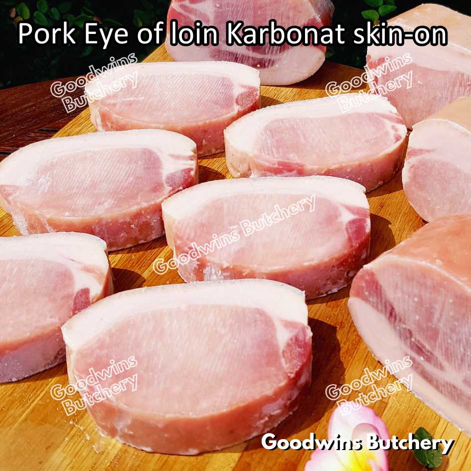 Pork EYE OF LOIN SKIN-ON local premium | WHOLE CUT UTUH 3kg | Sirloin Karbonat has luar babi berkulit beku frozen - Image 3