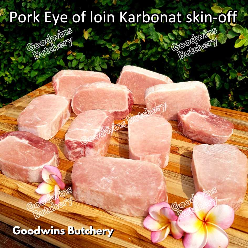 Pork EYE OF LOIN SKIN OFF Local Premium | FRESHLY DICED DADU CUTS 2cm 1kg | Sirloin Karbonat has luar babi tanpa kulit beku frozen - Image 15