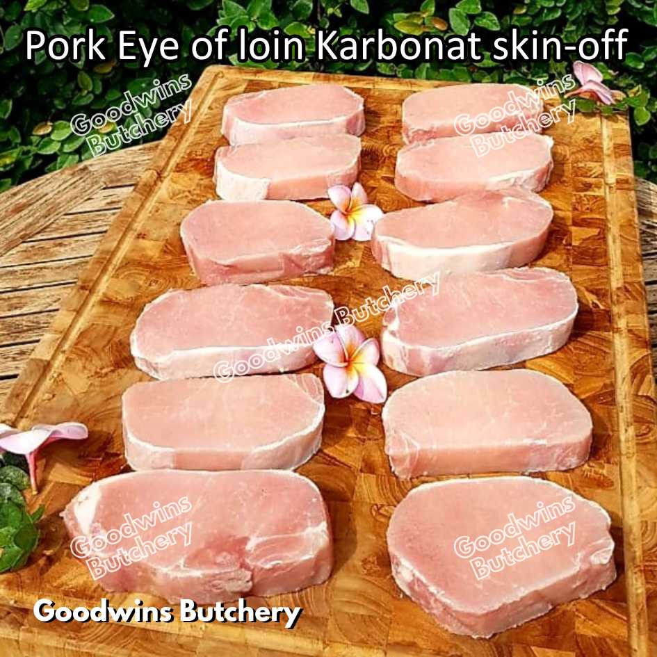 Pork EYE OF LOIN SKIN OFF Local Premium | FRESHLY DICED DADU CUTS 2cm 1kg | Sirloin Karbonat has luar babi tanpa kulit beku frozen - Image 32