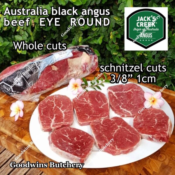 Beef EYE ROUND schnitzel steak cuts 1.2kg | Brazil FRIBOI FRIGON Australia WMPG Angus JACK'S CREEK US choice SWIFT IBP daging sapi import gandik lagarto eyeround frozen - Image 39