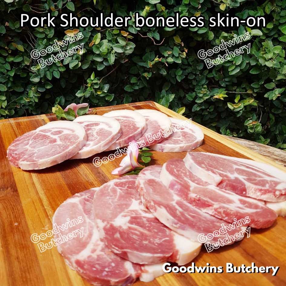 Pork shoulder boneless with skin on Local Premium WHOLE CUT UTUH 3.5kg/pc | kapsim babi collar boston-butt frozen - Image 9