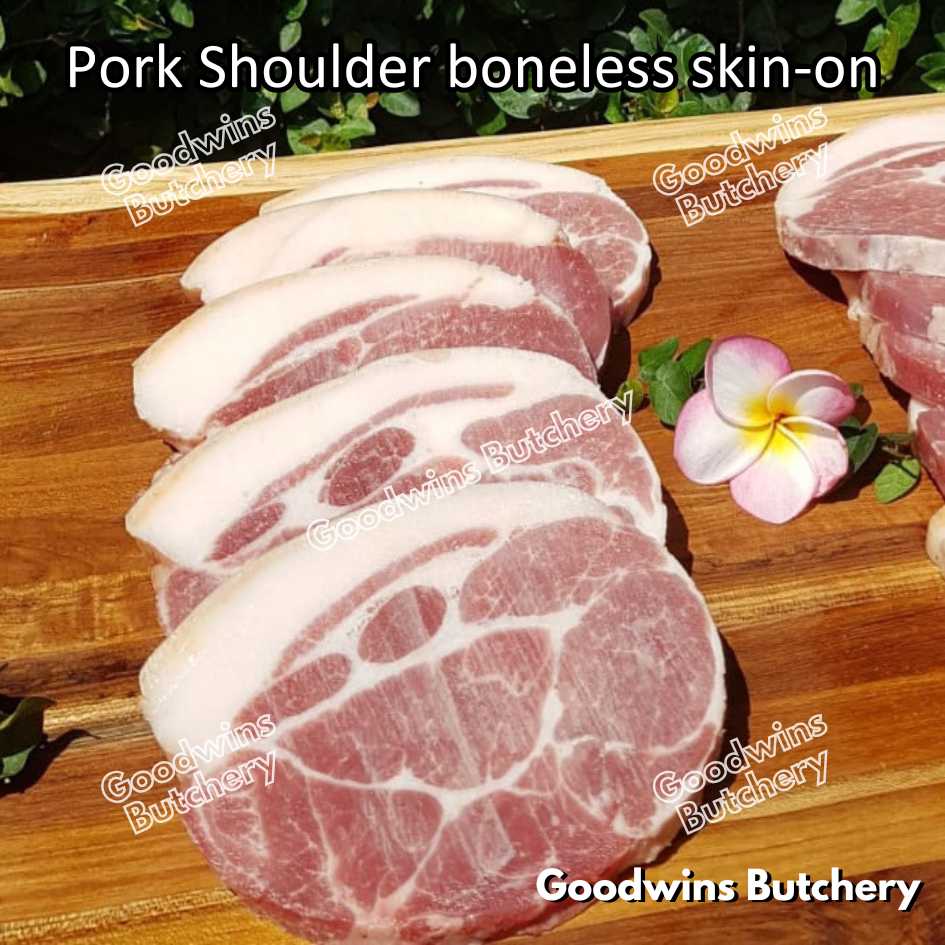 Pork shoulder boneless with skin on Local Premium WHOLE CUT UTUH 3.5kg/pc | kapsim babi collar boston-butt frozen - Image 7