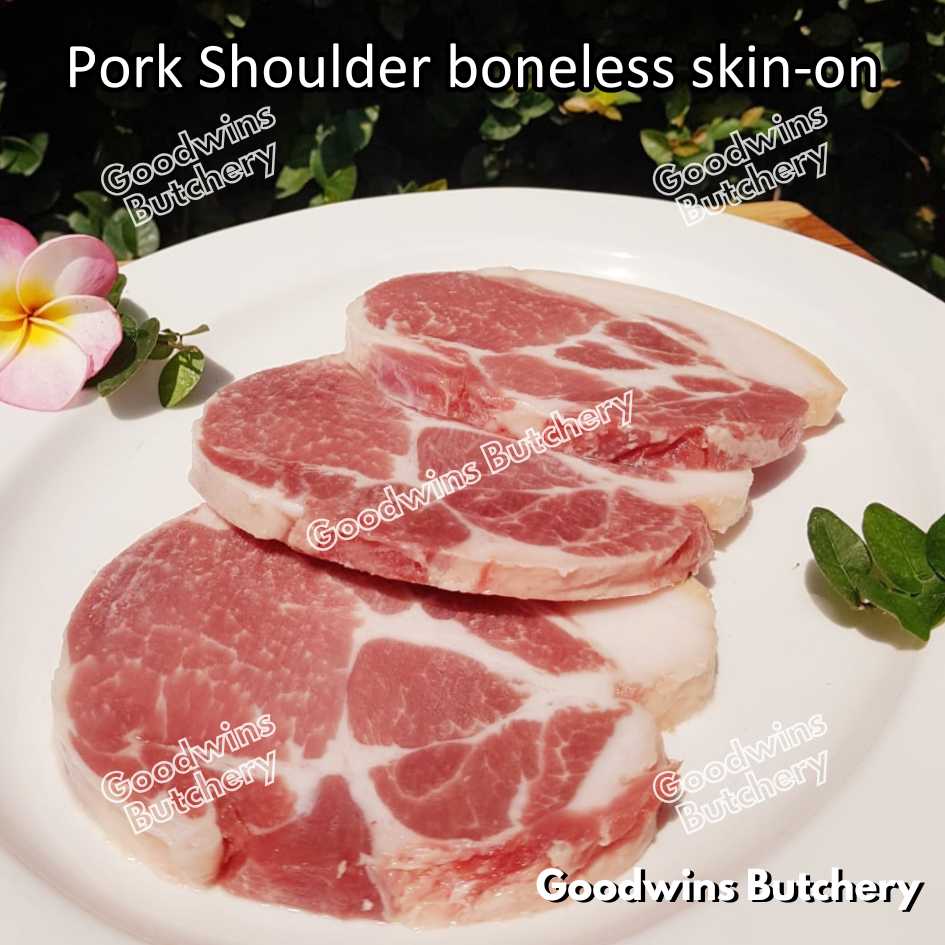 Pork shoulder boneless with skin on Local Premium WHOLE CUT UTUH 3.5kg/pc | kapsim babi collar boston-butt frozen - Image 5
