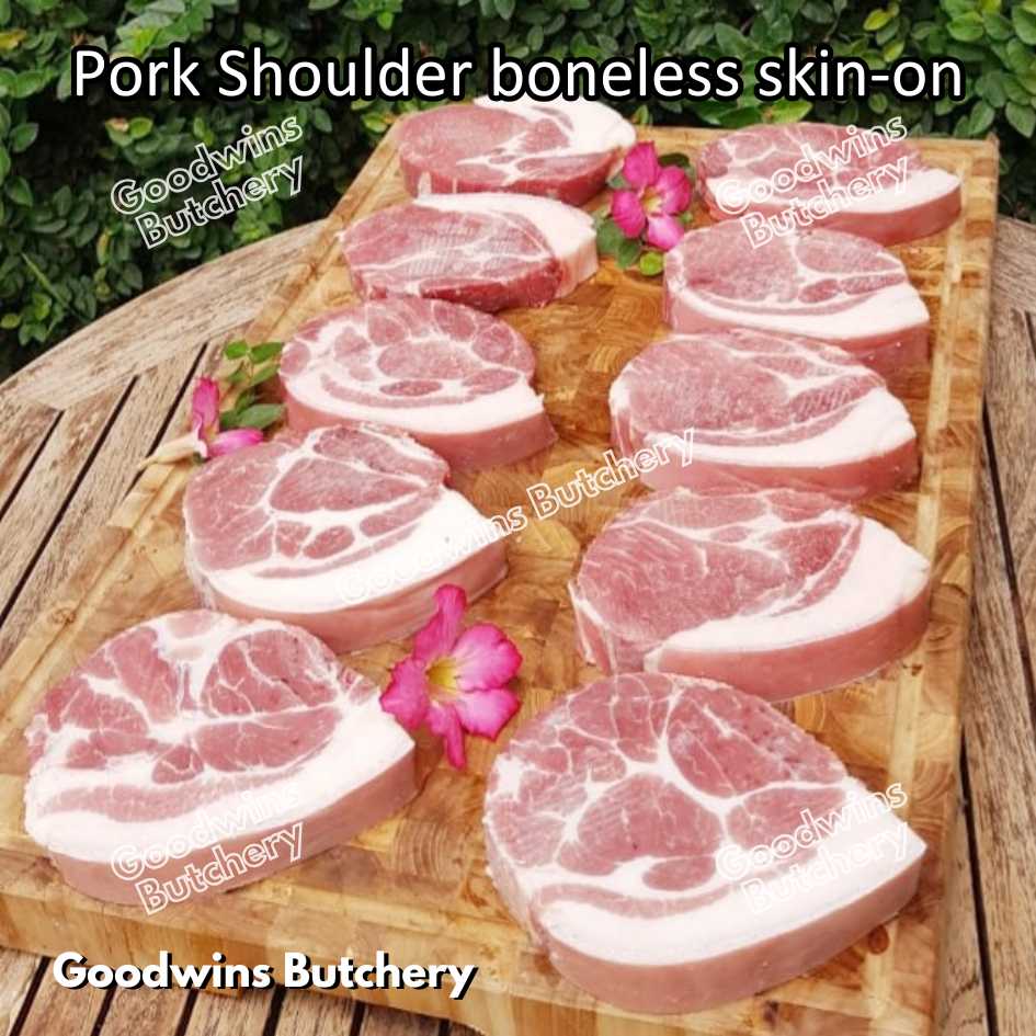 Pork shoulder boneless with skin on Local Premium WHOLE CUT UTUH 3.5kg/pc | kapsim babi collar boston-butt frozen - Image 3