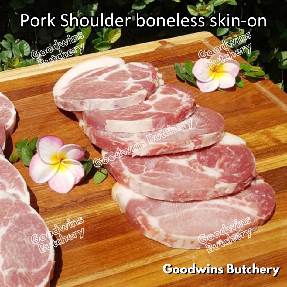 Pork shoulder boneless with skin on Local Premium WHOLE CUT UTUH 3.5kg/pc | kapsim babi collar boston-butt frozen - Image 24