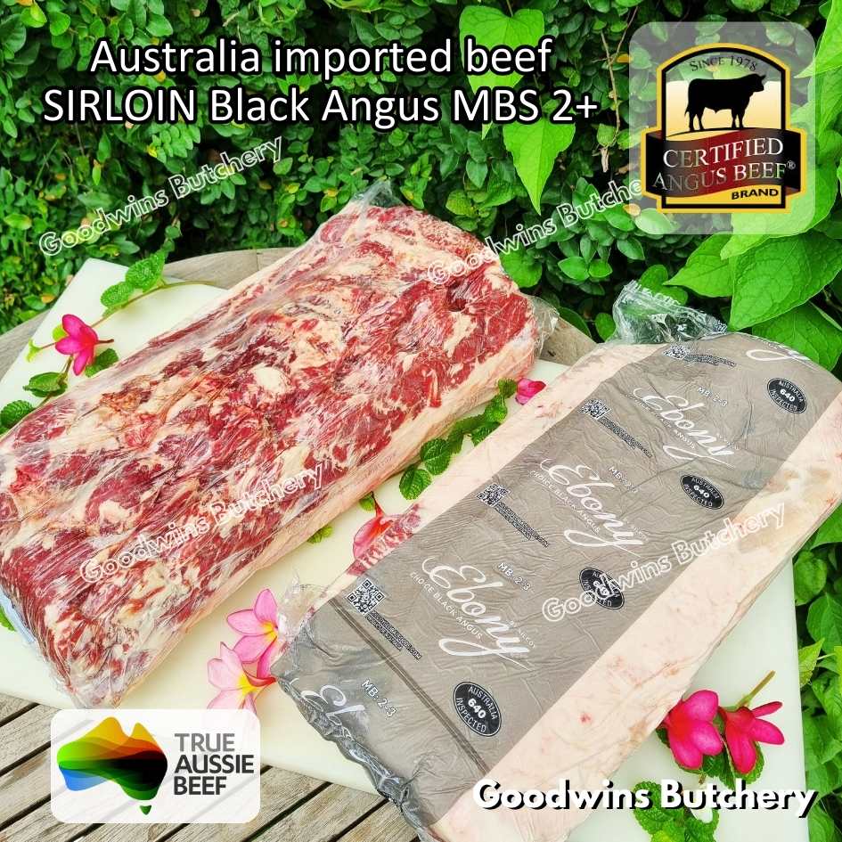 Beef SIRLOIN BLACK ANGUS marbling MB2+ steak cuts 350-900gr | Australia STEER (young cattle) Ebony / Jack's Creek | daging sapi has luar Striploin New York strip frozen - Image 2