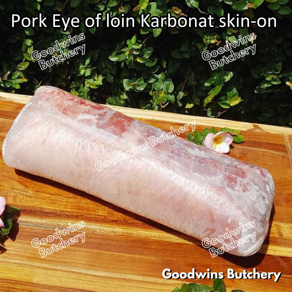 Pork EYE OF LOIN SKIN-ON local premium | WHOLE CUT UTUH 3kg | Sirloin Karbonat has luar babi berkulit beku frozen - Image 21