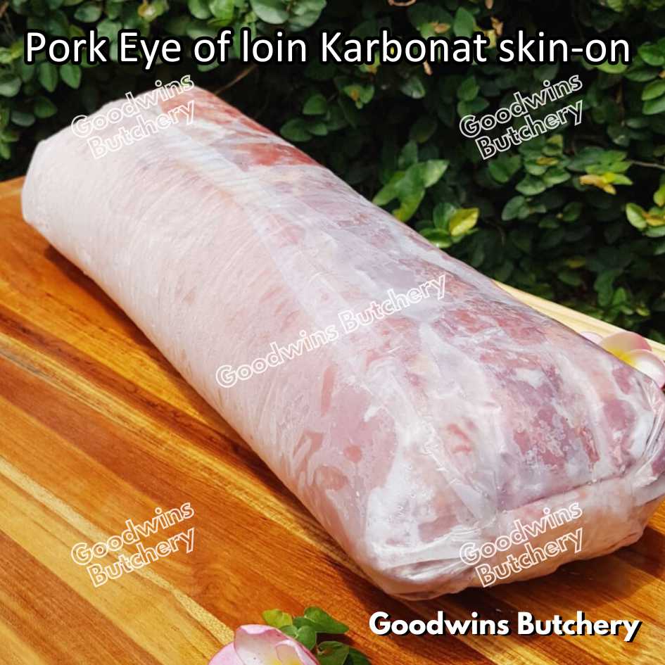 Pork EYE OF LOIN SKIN-ON local premium | WHOLE CUT UTUH 3kg | Sirloin Karbonat has luar babi berkulit beku frozen - Image 20