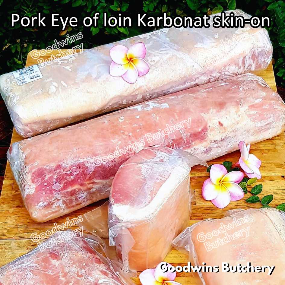Pork EYE OF LOIN SKIN-ON local premium | WHOLE CUT UTUH 3kg | Sirloin Karbonat has luar babi berkulit beku frozen - Image 19