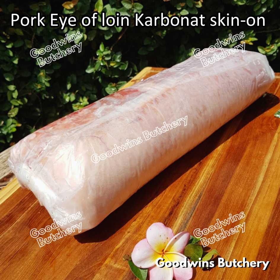 Pork EYE OF LOIN SKIN-ON local premium | WHOLE CUT UTUH 3kg | Sirloin Karbonat has luar babi berkulit beku frozen - Image 17