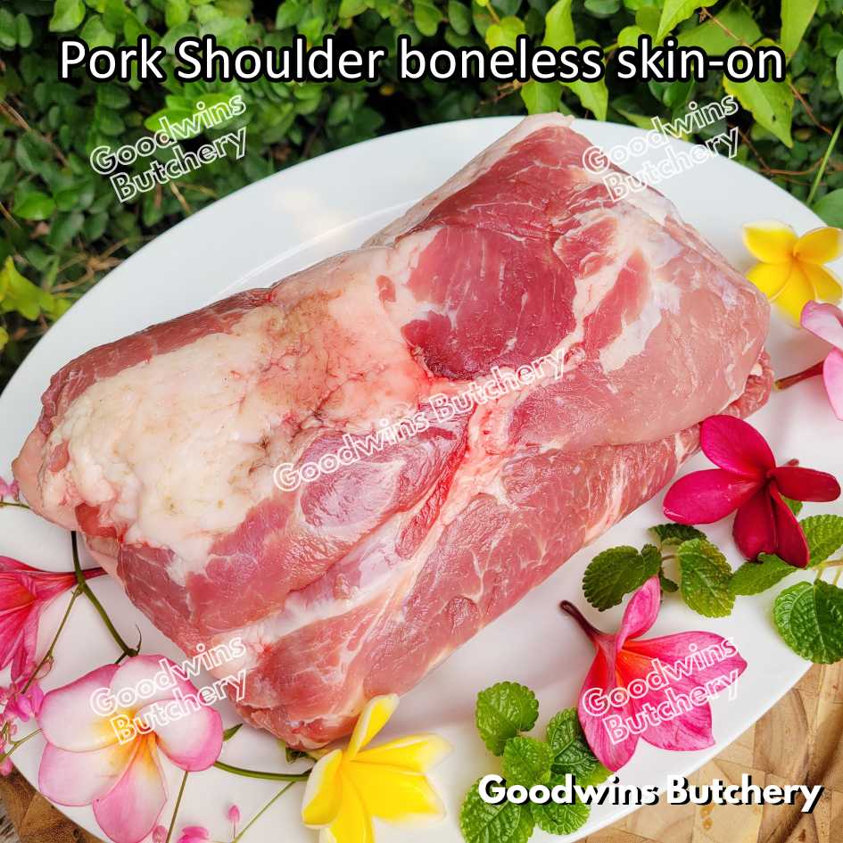 Pork shoulder boneless with skin on Local Premium WHOLE CUT UTUH 3.5kg/pc | kapsim babi collar boston-butt frozen - Image 6