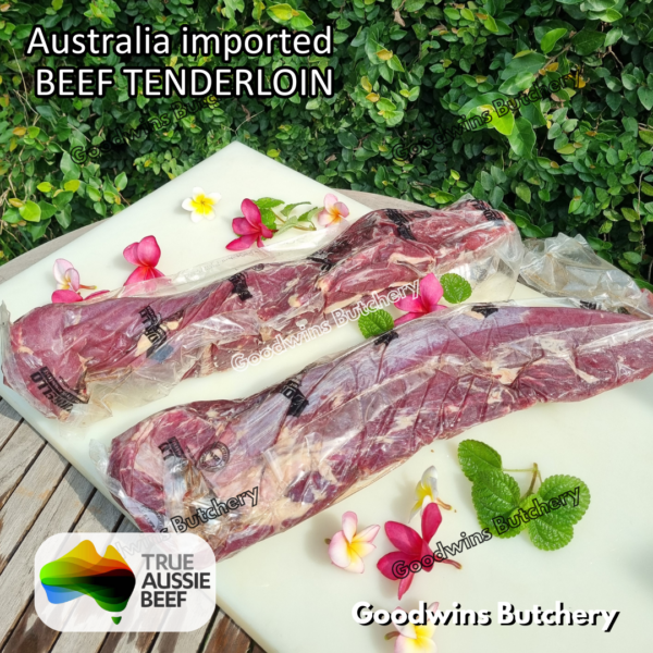 Beef TENDERLOIN import Australia New Zealand NZ Brazil whole cut utuh 2kg | daging sapi import has dalam eye fillet mignon frozen beku