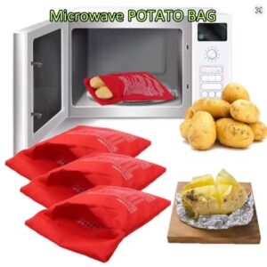 MICROWAVE POTATO RED BAG EXPRESS 4 minutes kantong merah pemasak kentang pouch cooker baked reusable 25x19cm