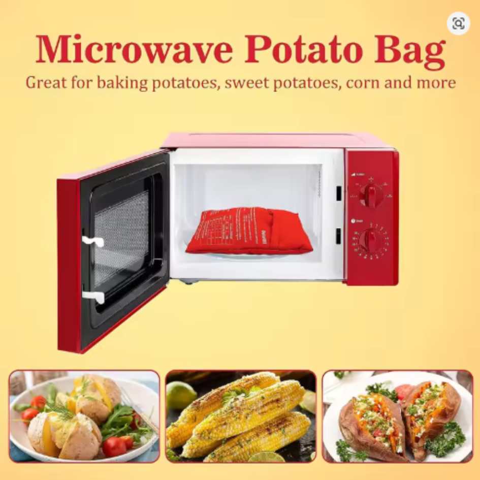 MICROWAVE POTATO RED BAG EXPRESS 4 minutes kantong merah pemasak kentang pouch cooker baked reusable 25x19cm - Image 4
