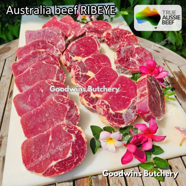 Beef RIBEYE Australia portioned small roast cut 1.5kg | brand Midfield Nolan AMG Borello CAG WMPG | daging sapi import Scotch-Fillet Cuberoll frozen - Image 24