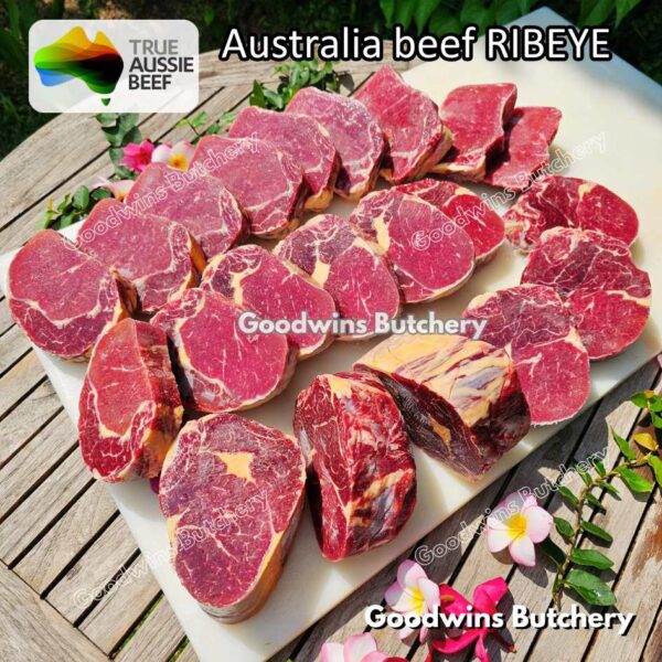 Beef RIBEYE Australia portioned small roast cut 1.5kg | brand Midfield Nolan AMG Borello CAG WMPG | daging sapi import Scotch-Fillet Cuberoll frozen - Image 6