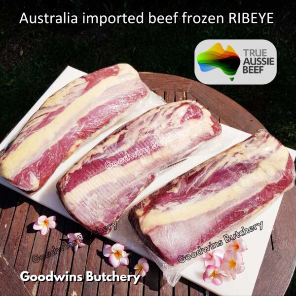 Beef RIBEYE Australia portioned small roast cut 1.5kg | brand Midfield Nolan AMG Borello CAG WMPG | daging sapi import Scotch-Fillet Cuberoll frozen - Image 16