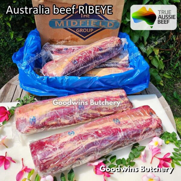 Beef RIBEYE Australia portioned small roast cut 1.5kg | brand Midfield Nolan AMG Borello CAG WMPG | daging sapi import Scotch-Fillet Cuberoll frozen - Image 14