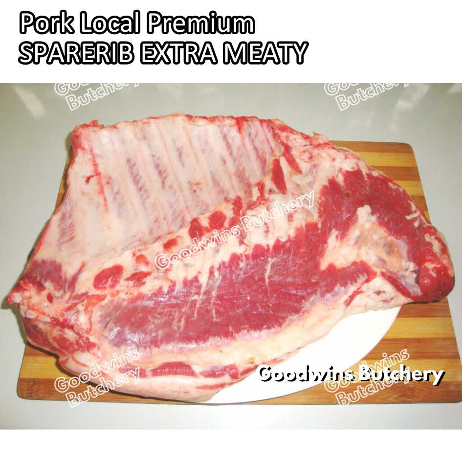 Pork SPARERIBS EXTRA MEATY Local Premium 5 kg/pc | baikut iga babi spare ribs frozen beku