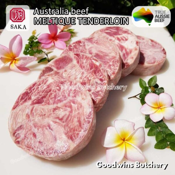 Beef MELTIQUE TENDERLOIN import Australia SAKA steak cuts 500gr | daging sapi meltik has dalam Eye Fillet mignon for Teriyaki Shabu2 Sukiyaki Saikoro Roast Schnitzel frozen - Image 44