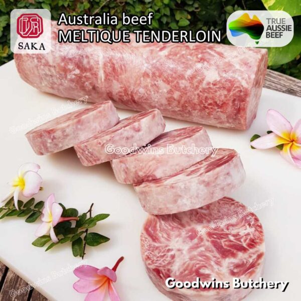 Beef MELTIQUE TENDERLOIN import Australia SAKA steak cuts 500gr | daging sapi meltik has dalam Eye Fillet mignon for Teriyaki Shabu2 Sukiyaki Saikoro Roast Schnitzel frozen - Image 42