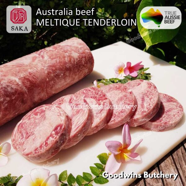 Beef MELTIQUE TENDERLOIN import Australia SAKA steak cuts 500gr | daging sapi meltik has dalam Eye Fillet mignon for Teriyaki Shabu2 Sukiyaki Saikoro Roast Schnitzel frozen - Image 3