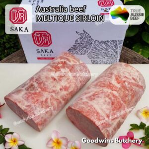 Beef MELTIQUE SIRLOIN import Australia SAKA whole cut 4.5kg | daging sapi meltik has luar Striploin New York Strip for Teriyaki Shabu2 Sukiyaki Saikoro Roast Schnitzel frozen