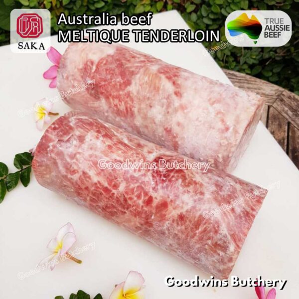 Beef MELTIQUE TENDERLOIN import Australia SAKA steak cuts 500gr | daging sapi meltik has dalam Eye Fillet mignon for Teriyaki Shabu2 Sukiyaki Saikoro Roast Schnitzel frozen - Image 7