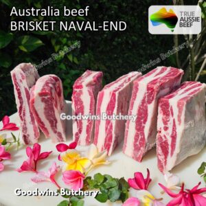 Beef BRISKET NE (Naval End) Australia AMH frozen portioned cut 1.2kg | daging sapi sandung lamur beku
