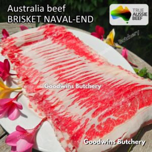 Beef BRISKET NE (Naval End) Australia AMH frozen portioned SLICED 2-3mm 1.2kg | daging sapi sandung lamur beku for quick stirfry teriyaki yakiniku shabu-shabu