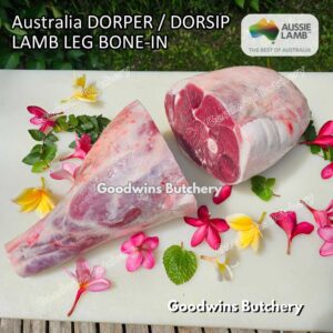 Australia Lamb Dorper / Dorsip LEG BONE-IN half cut 2kg | kaki domba muda import beku frozen