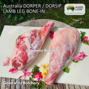 Australia Lamb Dorper / Dorsip LEG BONE-IN whole cut 3kg | kaki domba muda import beku frozen