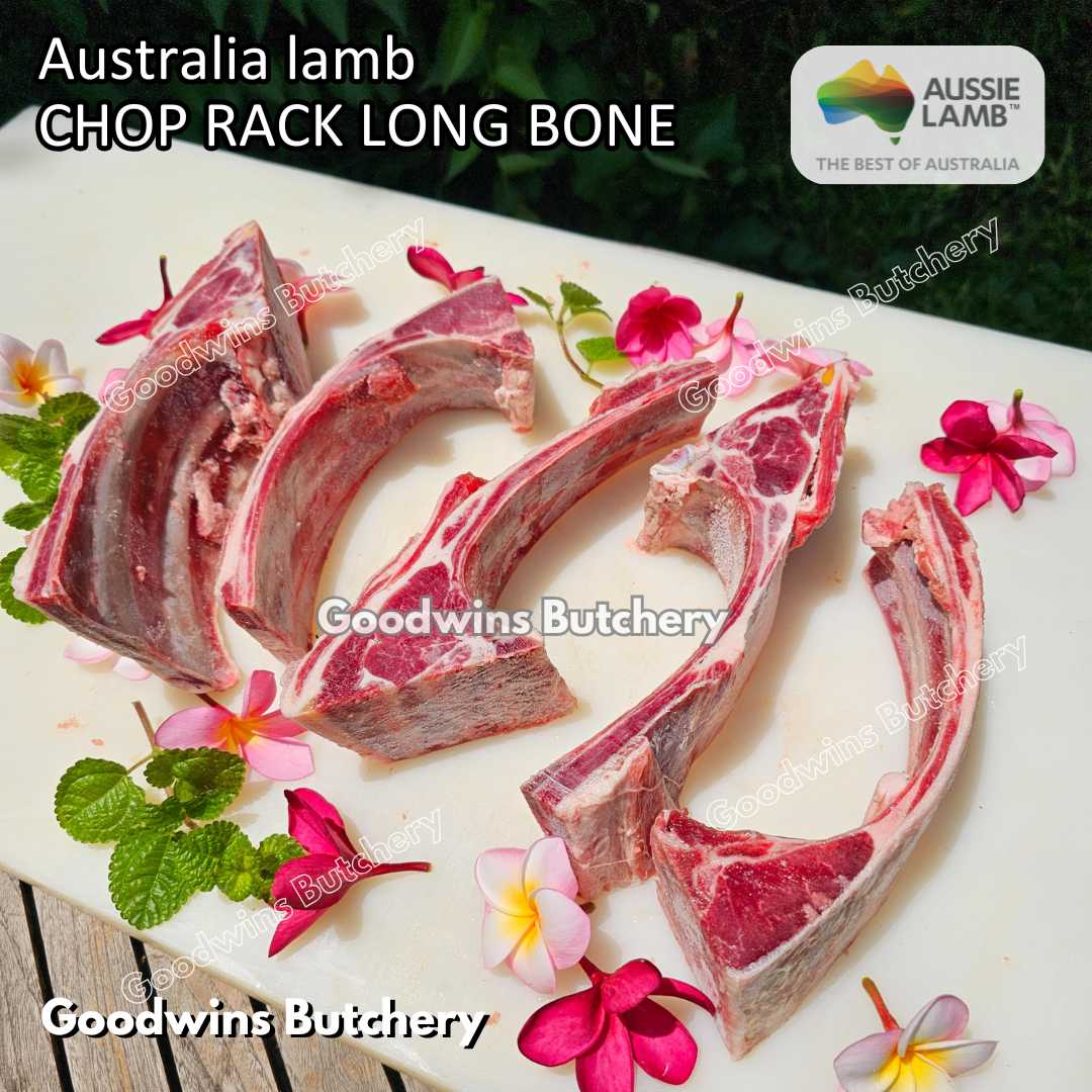 Australia LAMB CHOP RACK long bones +/- 1kg | daging tulang iga domba muda import frozen - Image 3