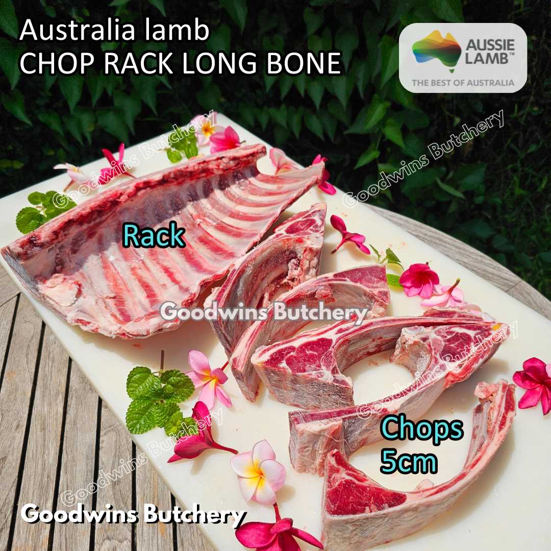 Australia LAMB CHOP RACK long bones +/- 1kg | daging tulang iga domba muda import frozen - Image 2