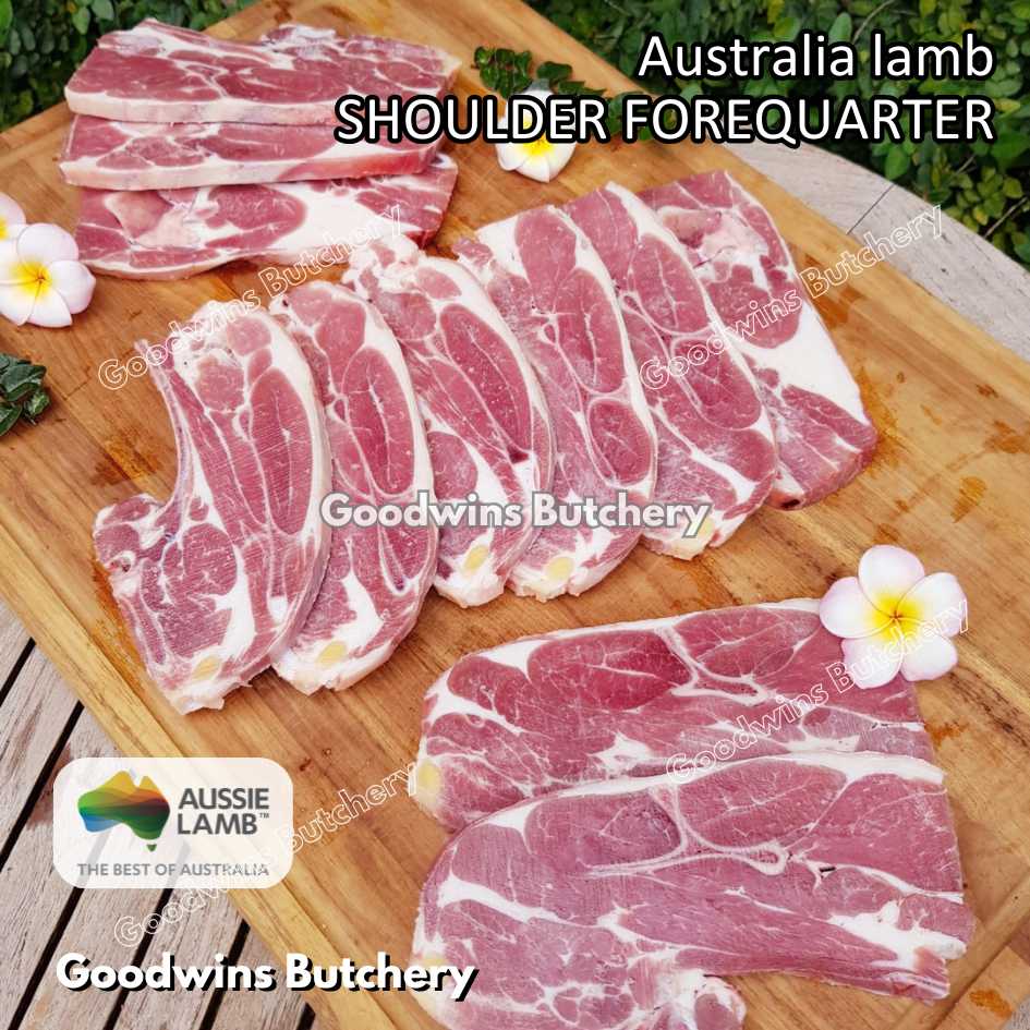 Lamb shoulder FOREQUARTER CHOP bone-in Australia +/- 1kg | brand Wammco Midfield WhiteStripe | bahu domba muda import frozen - Image 47