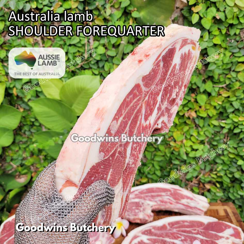 Lamb shoulder FOREQUARTER CHOP bone-in Australia +/- 1kg | brand Wammco Midfield WhiteStripe | bahu domba muda import frozen - Image 37