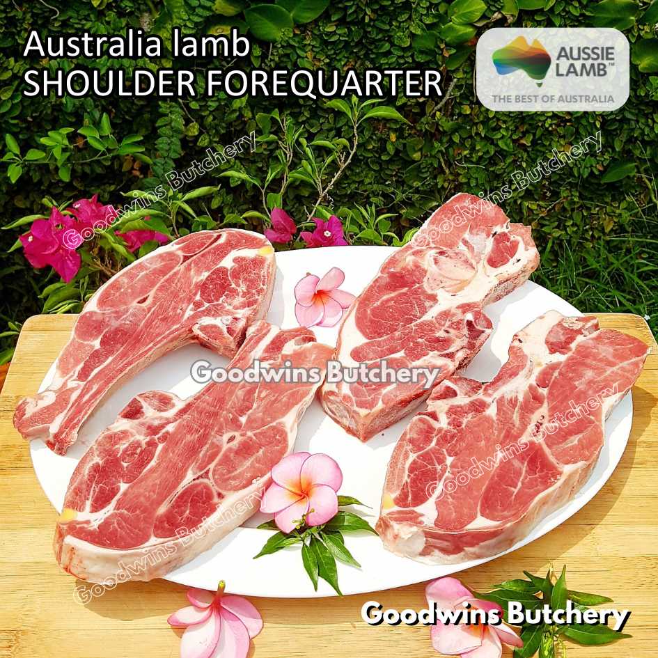 Lamb shoulder FOREQUARTER CHOP bone-in Australia +/- 1kg | brand Wammco Midfield WhiteStripe | bahu domba muda import frozen - Image 33