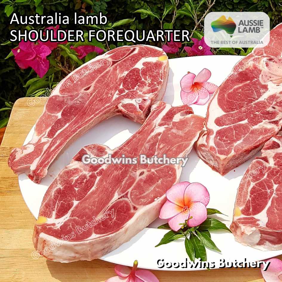 Lamb shoulder FOREQUARTER CHOP bone-in Australia +/- 1kg | brand Wammco Midfield WhiteStripe | bahu domba muda import frozen - Image 32