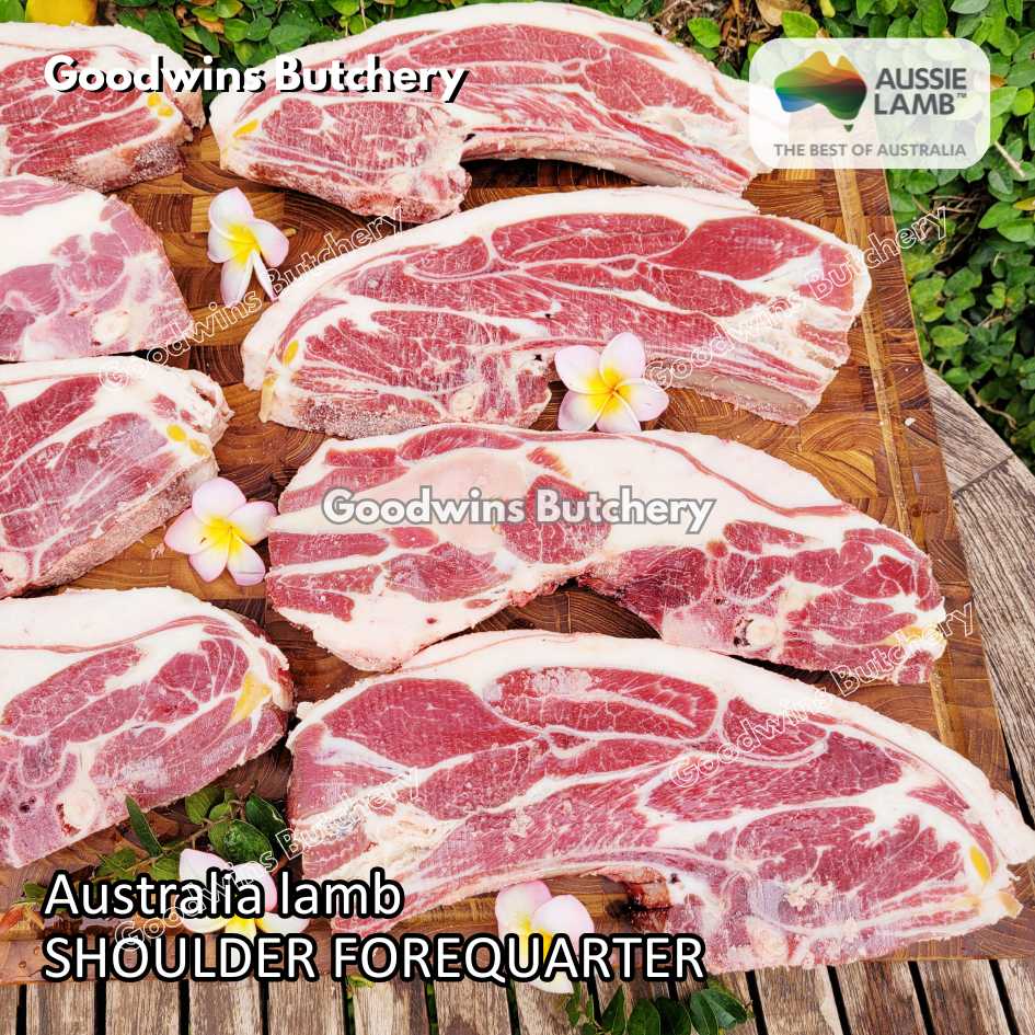 Lamb shoulder FOREQUARTER CHOP bone-in Australia +/- 1kg | brand Wammco Midfield WhiteStripe | bahu domba muda import frozen - Image 45