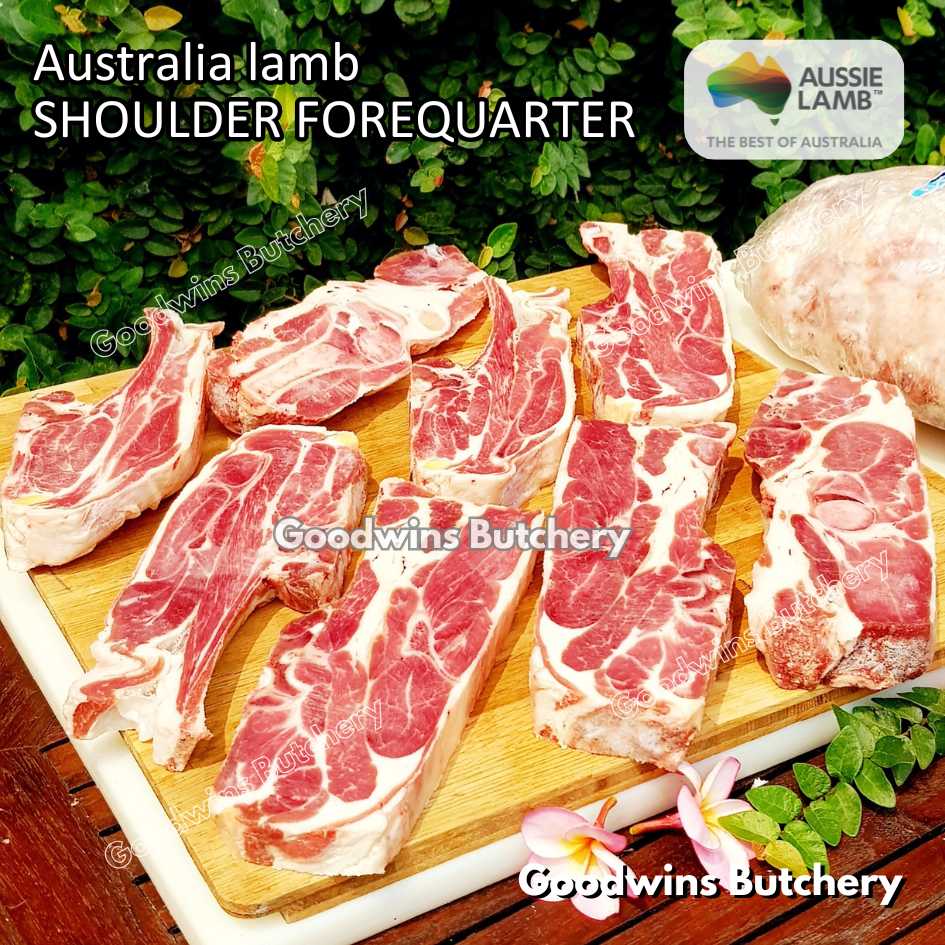 Lamb shoulder FOREQUARTER CHOP bone-in Australia +/- 1kg | brand Wammco Midfield WhiteStripe | bahu domba muda import frozen - Image 42