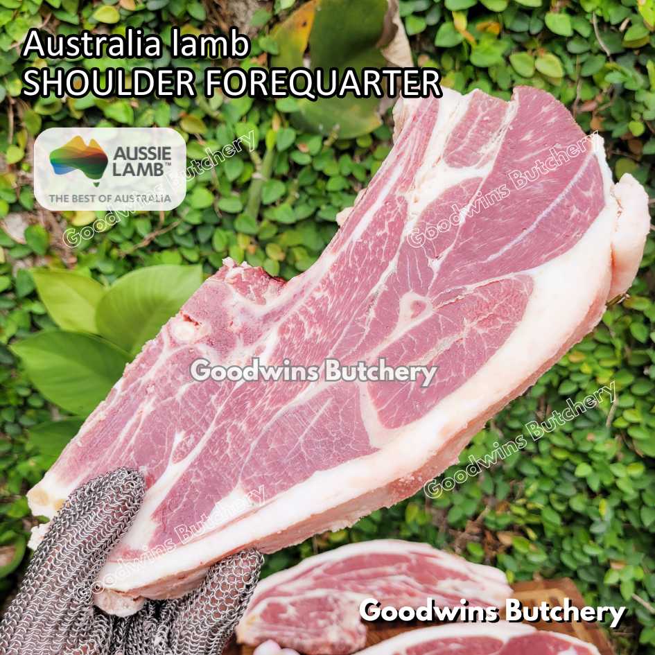Lamb shoulder FOREQUARTER CHOP bone-in Australia +/- 1kg | brand Wammco Midfield WhiteStripe | bahu domba muda import frozen - Image 38