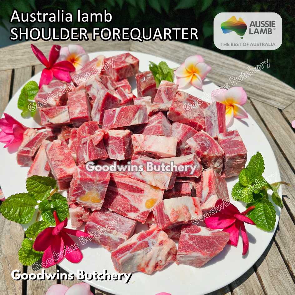 Lamb shoulder FOREQUARTER CHOP bone-in Australia +/- 1kg | brand Wammco Midfield WhiteStripe | bahu domba muda import frozen - Image 31