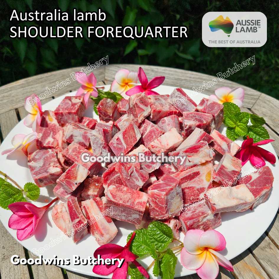 Lamb shoulder FOREQUARTER CHOP bone-in Australia +/- 1kg | brand Wammco Midfield WhiteStripe | bahu domba muda import frozen - Image 26