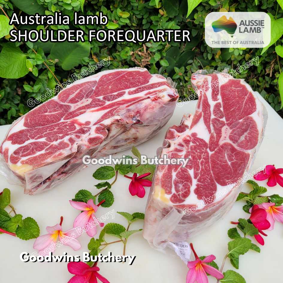 Lamb shoulder FOREQUARTER CHOP bone-in Australia +/- 1kg | brand Wammco Midfield WhiteStripe | bahu domba muda import frozen - Image 25