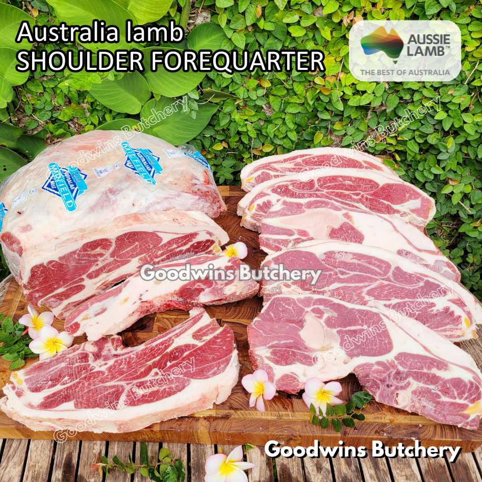 Lamb shoulder FOREQUARTER CHOP bone-in Australia +/- 1kg | brand Wammco Midfield WhiteStripe | bahu domba muda import frozen - Image 11