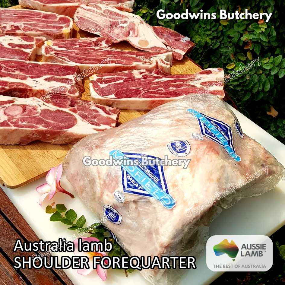 Lamb shoulder FOREQUARTER CHOP bone-in Australia +/- 1kg | brand Wammco Midfield WhiteStripe | bahu domba muda import frozen - Image 10